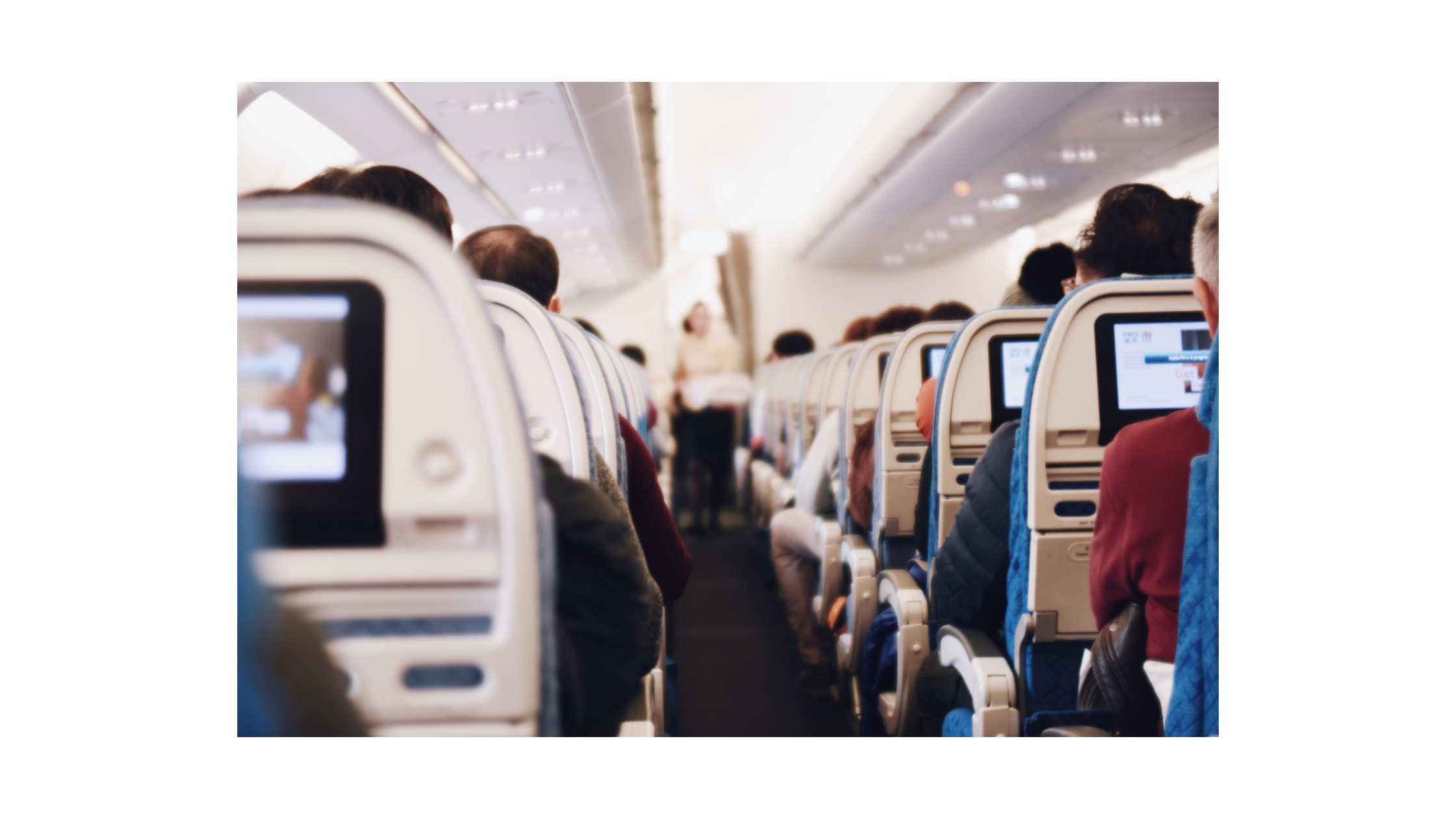 Inside airplane